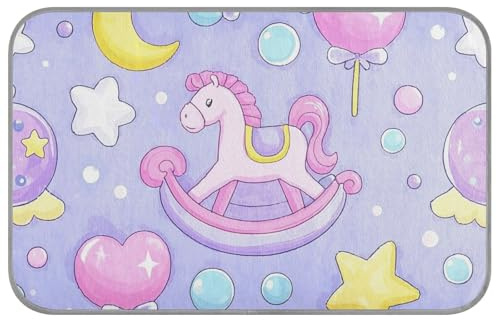 Bonita almohadilla fresca de verano con diseño de caballo balancín de dibujos animados para perros, camas de mascotas para gatos caninos de interior, alfombra inalámbrica refrescante para mascotas, M