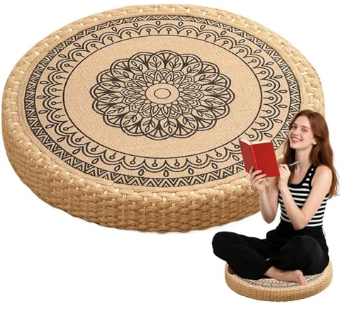 Cuscini Da Meditazione - Cuscino Rotondo Bohemien Tessuto A Mano Per Sedute | Comfortevole Antiscivolo Per Interni Esterni Meditazione Yoga