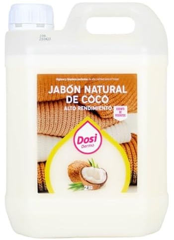 DOSIDERMO_Detergente Líquido Natural de COCO (2KG) | Limpieza Profunda Sin Fosfatos | Jabón Natural para Ropa Blanca y de Color | Hasta 40 Lavados