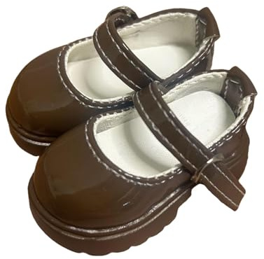 Fiocias Zapatos de Muñeca Chunky Botines Miniatura Accesorios para Vestir Material PVC Adecuados para Fiesta Temática Modelado Exposición, MarrÓn