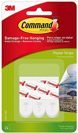 Command Poster Aufhängestreifen SFHS1, klein, weiß, 12 Streifen