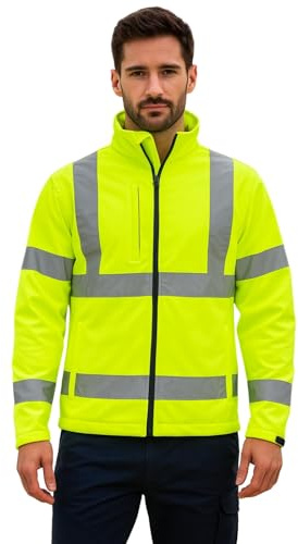 shelikes Hi Vis Viz Visibility Two Tone Zipped Zip Softshell Light Weight Fleece Zip Jacket Size
