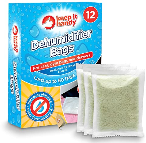 SOL 12pk Dehumidifier Bags - Interior Dehumidifiers Disposable for Home, Wardrobe & Car - Moisture Absorbers with Damp Control & Odor Removal - Compact & Portable - Fits in Small Area
