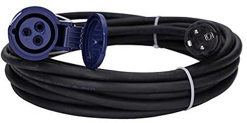 Voxura CEE-Adapterleitung Schutzkontakt-Stecker CEE-Kupplung Schutzkappe Camping Caravan Wohnmobil Wohnwagen Boot Stromkabel Außenbereich 3-polig 230V 16A H07RN-F 3x2,5 IP44 10m