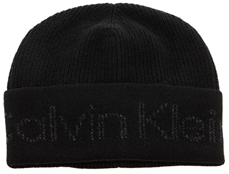Calvin Klein Mütze Signature Branding Beanie CK Black schwarz