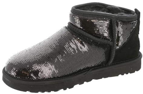 UGG Damen Classic Ultra Mini Mirror Ball Boot, Schwarz, EU 38