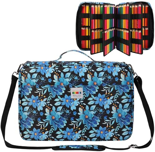 JAKAGO Étui à crayons de grande capacité pour 480 crayons de couleur, sac étanche pour fournitures de bureau, organisateur pour crayons de peinture, artistes, pinceaux, surligneurs, cadeau, Violet