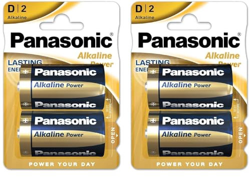 PANASONIC Lot de 2 Blisters de 2 Piles Alkaline Power LR20 / D - 1,5V