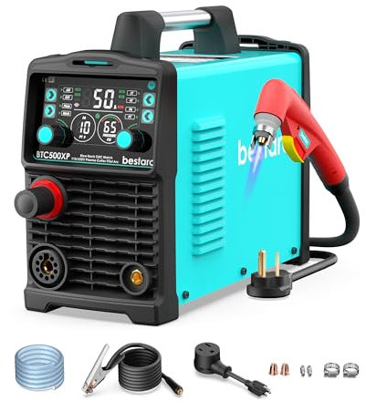bestarc Plasma Cutter, [Blow Back Pilot Arc][Large LED][Air Sensor] 50A Non-HF CNC bestarc Plasma Cutter Machine 110V/220V Dual Voltage, 5/8 Clean Cut 1 Max Cut, Post Flow, 2T/4T for Beginners DIY