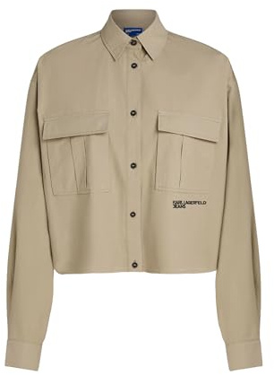 KARL LAGERFELD JEANS Femme Boxy Utility Shirt Taupe du désert M