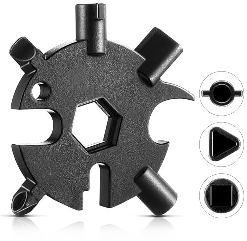 Hiboom 12 in 1 Radiator Key Kit, Radiator Bleed Key, Gas Meter Box Key, HVAC Tool, Plumbers Tools, Star Key, Square Key, Water Meter Box Key, Radiator Key, T Key, Fish Key, Wrench Multi Tool Keyring