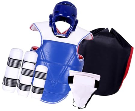 rockible Set di Equipaggiamento Protettivo Taekwondo da 5 Pezzi per Adulti E Bambini Protezione Completa Karate Sparring Gear per Arte Marziale Kickboxing MMA, S