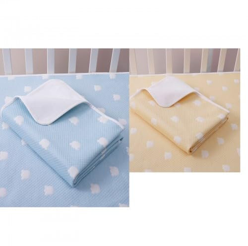 2 Stück Baby Wickelunterlage, Waschbar Säugling Wickelunterlage, 70 x 90 cm Wasserdicht Atmungsaktiv Wiederverwendbare Wickelauflagen Changing Mat für Babys und Kleinkinder (Blau und Gelb)