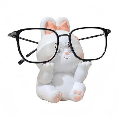 AMJDGEU Netter Tier Brillenhalter für Home Office Schreibtisch Dekoration Geschenk (Kaninchen)