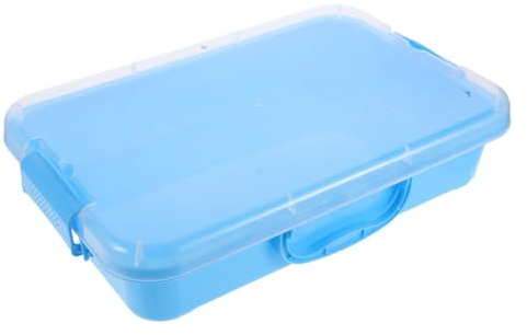 Beaupretty Kids Sandpit with Lid and Storage Box Plastic Space Sandbox for Indoor and Outdoor Sensory Play Home and Kindergarten