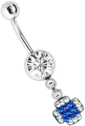 Modern Nature Piercing-Schmuck Belly Bar Banana with Cross Pendant | With epoxy coating