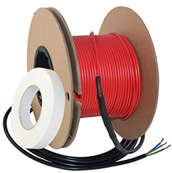 Câble chauffant de sol électrique CALORIQUE - 16W/m - 300W au total (18,75 m) - Pour une surface de chauffage de 1,5 à 3 m² - Technologie TWIN - Classe d'efficacité énergétique A +++