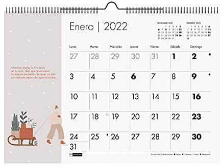 Miquelrius - Wandkalender 2022 Slow Life- A3 Format (420 x 296 mm) - mit Platz für Notizen - Spanisch - Spanische Feiertage