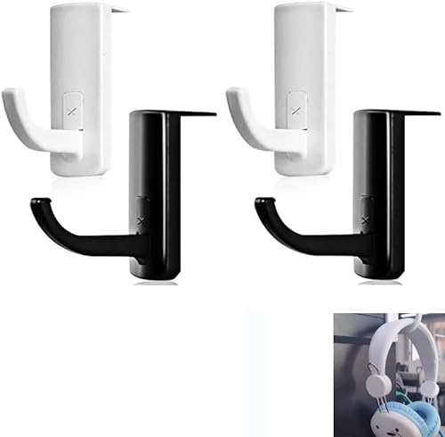 GNAUMORE Soporte para Auriculares,4 Piezas Soporte de Pared para Auriculares,Soporte Percha de Silicona para Auriculares Pared,Gancho Sujeta Colgador Auricular Debajo Escritorio Mesa