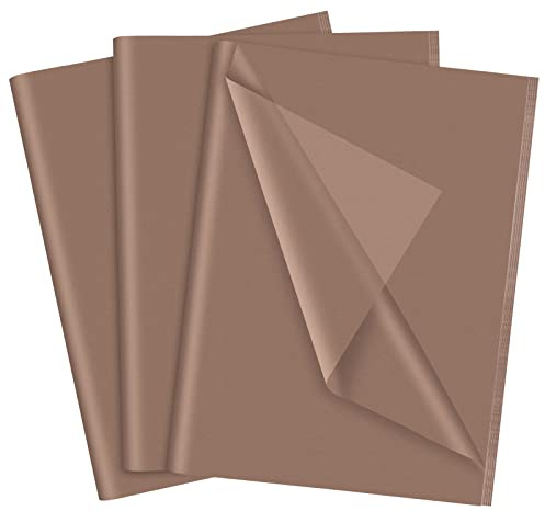 NEBURORA Carta Velina Marrone per Sacchetti Regalo 60 Fogli 35 X 50 cm Carta da Regalo Marrone Scuro per Riempire Confezioni Regalo Artigianato Fai da Te Compleanno Matrimonio Vacanze (Marrone)