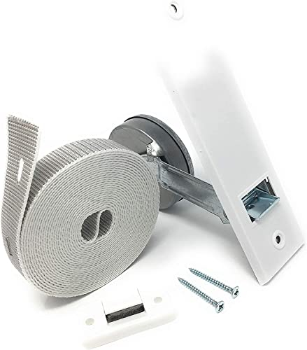 Gurtwickler 160 mm einarmig mit Abdeckplatte, 5 m Gurt 23 mm, Gurtführung zweiteilig, Schrauben