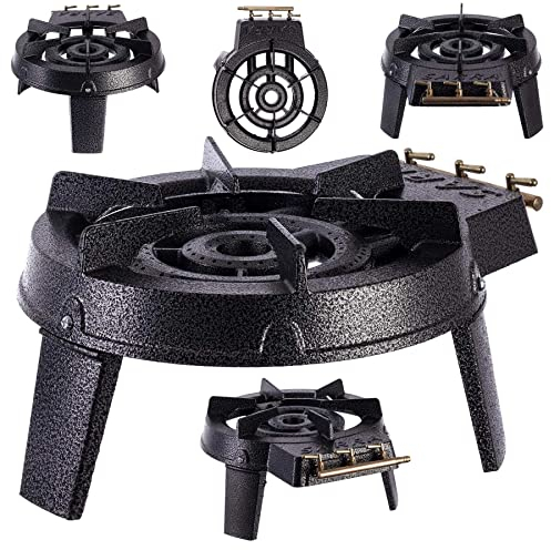 TC TECHNIC Una estufa taburete de gas de 9,8 kW construcción de hierro fundido estufa de camping, Butano