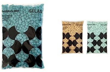 Cera depilatoria en perlas 400g. SELAS. A elegir, depilación sin bandas, para todas las zonas y tipos de pieles. (azul). Profesional, bolitas, gotas, granulos, brasileña.
