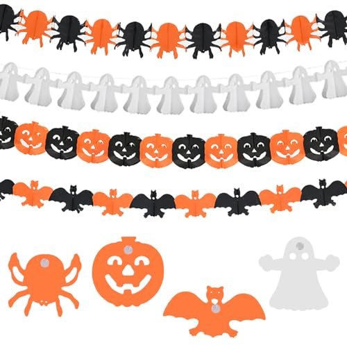 Decorazione di Halloween, 4 pezzi di Halloween Garland Banner per Haunted House Halloween Party Garden