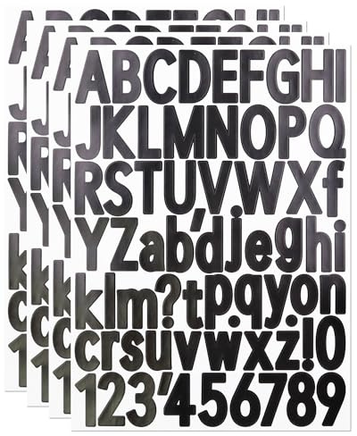 272 Pieces 1.5 Inch Small Vinyl Letter Number Stickers - Black