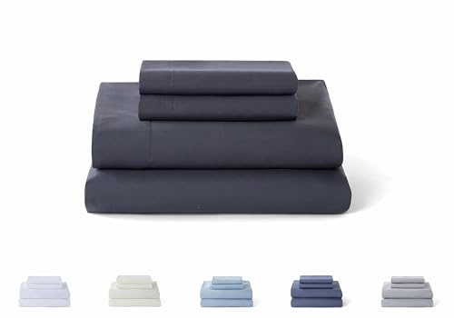 Todocama – Juego de Sábanas de 4 Piezas - 5003 - Sábana Bajera Ajustable - Encimera - Dos Fundas de Almohada de 50x80cm. (Cama 90x190/200 cm, Gris Oscuro)