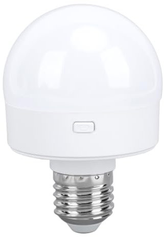 Fockety Bombilla Recargable con Pilas con Mando a Distancia, Bombilla Magnética Desmontable E26 para Lámparas, Bombilla LED RGB Regulable con Temporizador para Aplique de Pared No Cableado