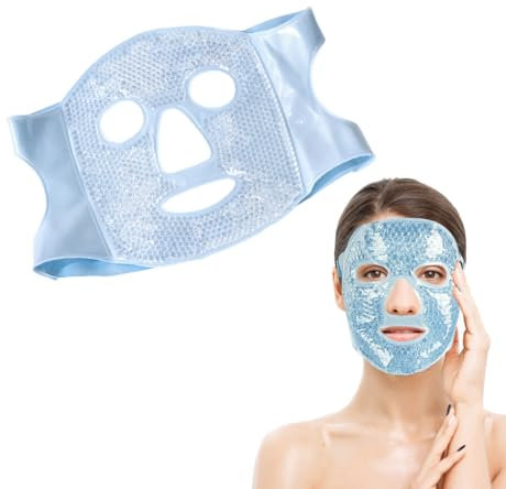 SGERUFZ Maschera Rinfrescante per il Viso, Gel Bead Eye Mask, Occhi Gonfi e Borse, Riutilizzabile, Gel, ghiaccio viso, occhi gel freddo, ice mask (Blu)