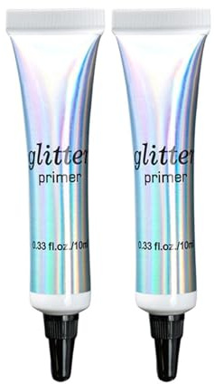 2 pezzi Professional Makeup Base Applicatore Glitter Primer Ombretto Applicatore Glitter Viso Trucco Ombretto Rossetto Base Primer Fondazione Gel Fissante per Glitter, Ombretto E Pigmento