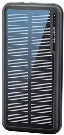 Fravsiu Battery Bank, Solar Smartphone Charger 10 000 mah, Slim Portable Power Bank for Travel, Fishing, Camping, College, School, Bil, Flight and Festival Use, 5,59 x 2 tum