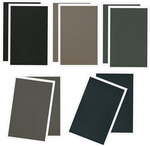 Himmlfel Papel de lija afilado, 10 hojas de papel de lija de 5 colores pastel para pastel, tizas, lápices, pintura al carbón, papel pastel al óleo para artistas y principiante (con borde)