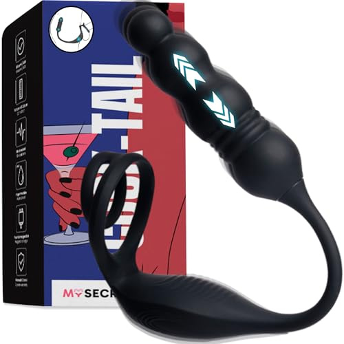 MySecretCase Vibratoreper Uomo 10 Vibrazioni Doppio Anello Pene e Testicoli Vibratore Anale Cock Ring Anello Vibrante Per Lui USB Masturbatore Uomo Anelli per Erezione Vibratore Doppia Penetrazione