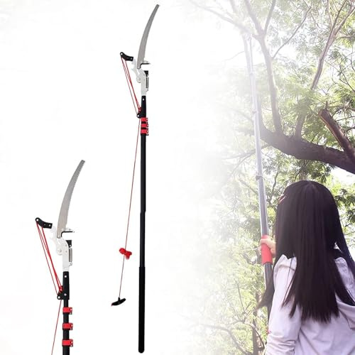 Telescopic Tree Pruner, Pole Saw Extendable Long Reach Pruning Loppers for Trimming Branches and Leaves