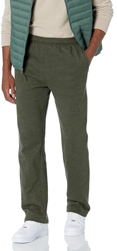 Amazon Essentials Men's Fleece Open Bottom Sweatpant (Available in Big and Tall), Olive Heather, XL