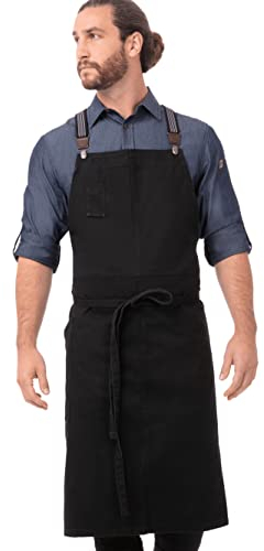 Chef Works Unisex Berkeley Kochschürze Arbeitsschürze, Schwarz (Jet Black), Einheitsgröße