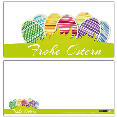 12 Osterkarten FROHE OSTERN im Set - die modernen Oster-Grußkarten sind ideal als Brief oder Postkarte und als Beilage zum Geschenk - von BREITENWERK®