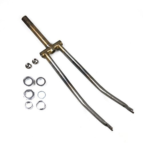 OldNewBikes Horquilla Tipo Raleigh sin Pintar + Juego de dirección para Bicicleta clásica de Rueda 28 y Cuadro 22