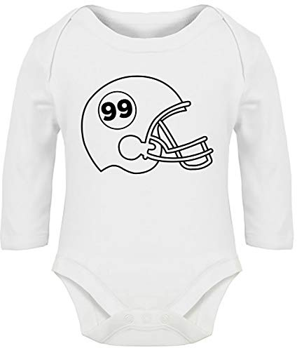 Hippowarehouse American Football Helmet Baby Vest Bodysuit (Long Sleeve) Boys Girls