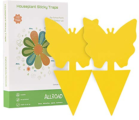 ALLRoad Lot de 18 pièges Collants Jaunes pour Attrape-moustiques - pour Attrape-Plantes - pour intérieur et extérieur - pour Mouches Blanches, moustiques, Champignons, Insectes Volants