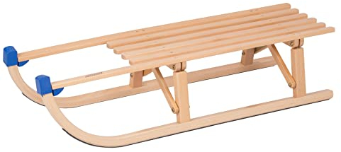 COLINT Holzschlitten Davos - 100 cm - Holz Rodelschlitten TÜV geprüft - klassischer Kinderschlitten aus Buchenholz