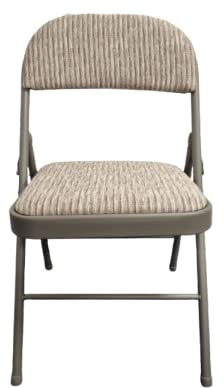 Meta Steel Frame with Fabric Seat Padded Office Work Study Party Dining Folding Chair 40X46X78 CM (Beige, 1)