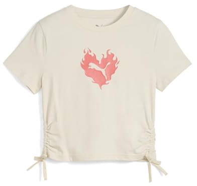 PUMA Mädchen Flaming Love Knotted Tee G T-Shirts, Alpine Snow, 140