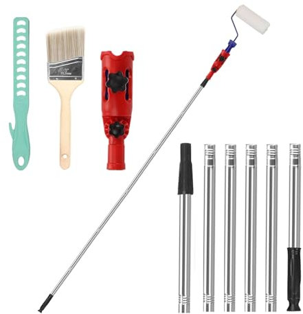 Pennello pittura multiangolo,Asta telescopica per soffitto e pareti, interni/esterni, ergonomico e regolazione dell'angolo