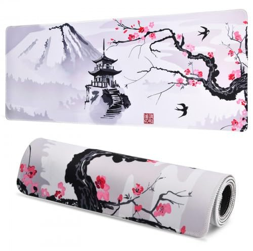 Culinavog Alfombrilla de ratón extendida gran tamaño, Alfombrilla para ratón y teclado Cuero PU Impermeable, Tapete de juego base de goma antideslizante, Estera Oficina en casa