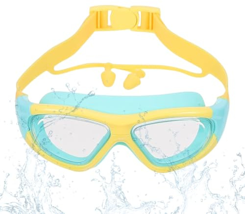 Gafas Natación para Niños, HD 180° Gran Angular de Visión Gafas de Natación, Antivaho, Protección UV, Ajuste Rápido, Sello de Silicona para No Fugas, Sello De Silicona 3d, Gafa Piscina Unisex (Verde)