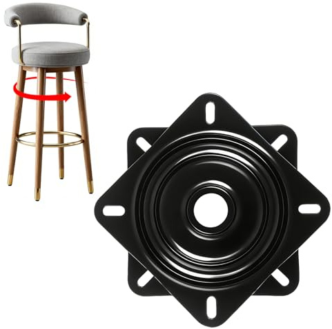 Herraje giratorio universal para muebles, placa giratoria 360°, plato giratorio de carga pesada, rodamiento de bolas, 123 x 123 x 2 mm, plato giratorio cuadrado, plato giratorio, capacidad de carga de